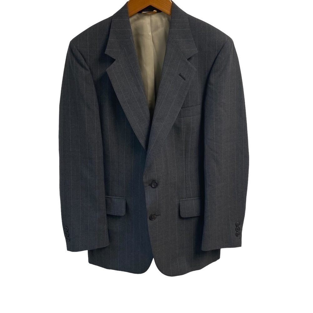 JOHNNY Carson brown multicolor pinstriped blazer. No size tag.‎ See description.